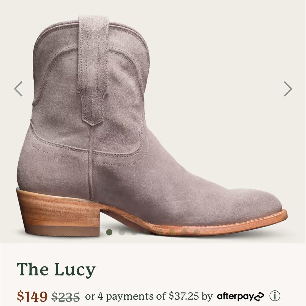 Tecovas The Lucy Womens ankle boots size 7.5 in gray suede